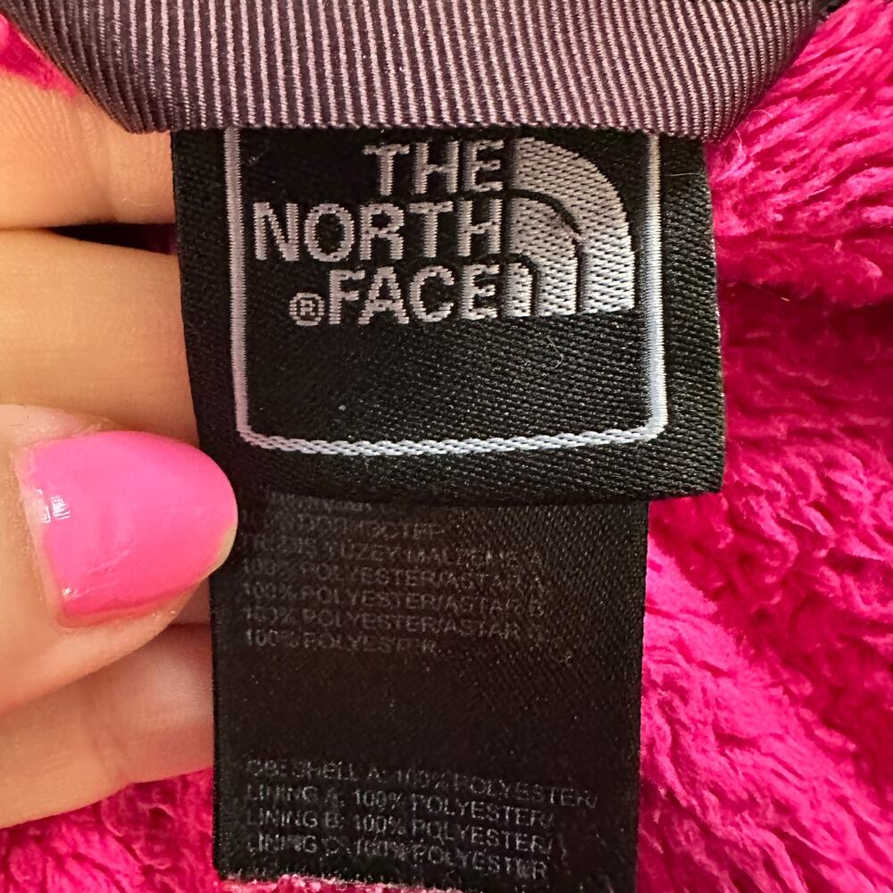 The North Face Girls Osito Fuchsia Pink Fuzzy Jacket Size XL Full Zip Soft - Picture 5 of 5